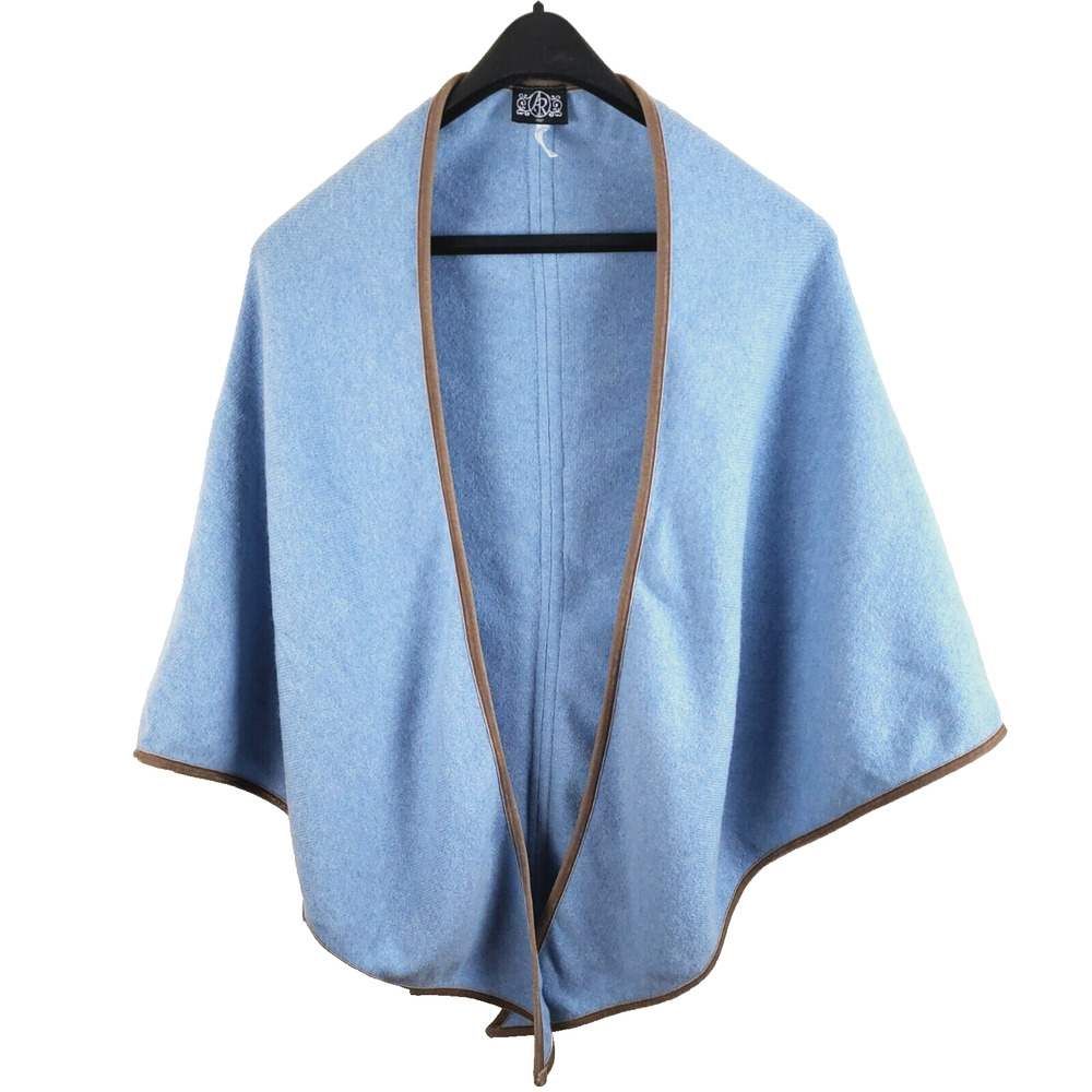 Wool Cape blue open front Event dressy Womens One size